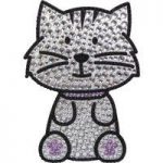 Foufou Dog Grey Tabby Cat Rhinestone Sticker
